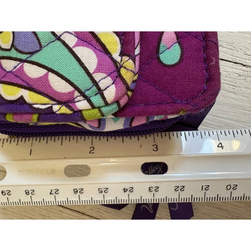 Vera Bradley All‎ In One Crossbody Wristlet Purple Paisley Floral Quilted Wallet